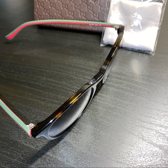 Gucci Sunglasses Green & Red Mens Tortoiseshell Brown/Black worn 4x W/Case&Cloth - Picture 6 of 7